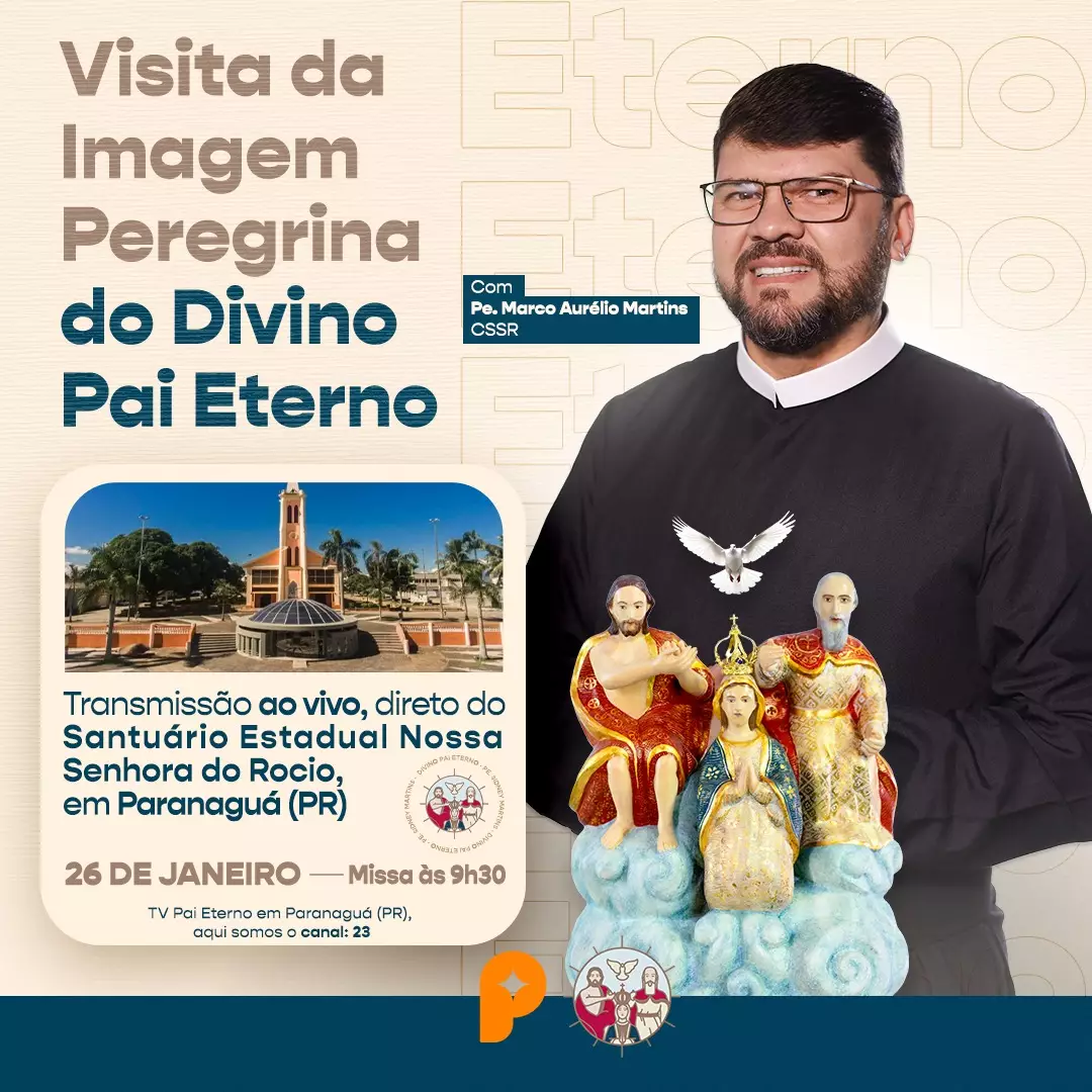 Santuario de Nossa Senhora do Rocio recebe imagem peregrina do Divino Pai Eterno