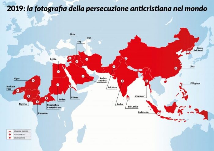 Perseguição aos cristãos no mundo mapa