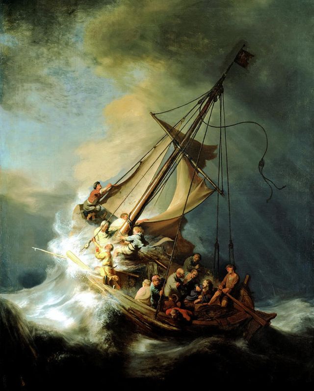 Imagem da barca de jesus na tempestade