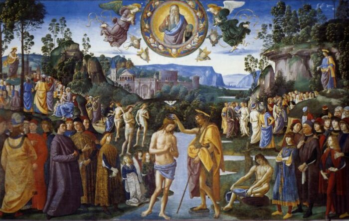 Pietro Perugino Batismo de Jesus Sao Joao Batista