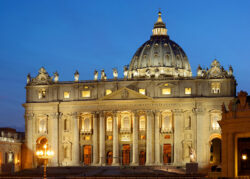 Saint Peters Basilica at sunset