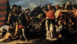 Francesco Solimena The Meeting of Pope Leo and Attila WGA21629