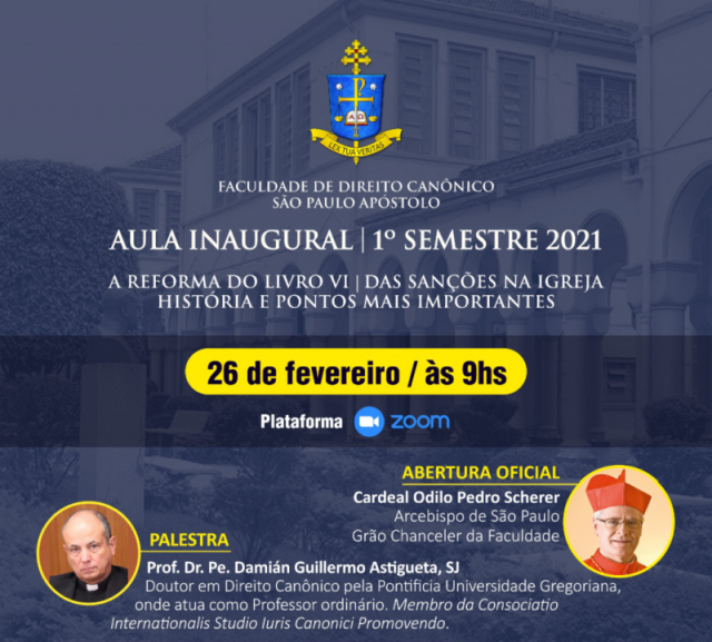 Cardeal Odilo abrira o ano letivo da Faculdade de Direito Canonico 1