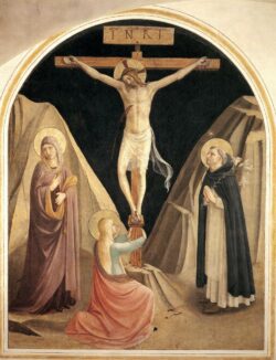 Fra Angelico Crucifixion with the Virgin Mary Magdalene and St Dominic Cell 25 WGA00547