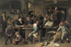 Jan Steen school class with a sleeping schoolmaster 1672