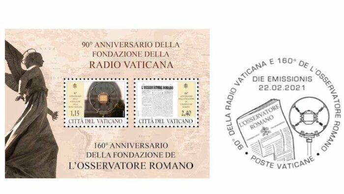 Vaticano emite selos comemorativos pelos 90 anos da Radio Vaticano e 160 anos do LOsservatore Romano