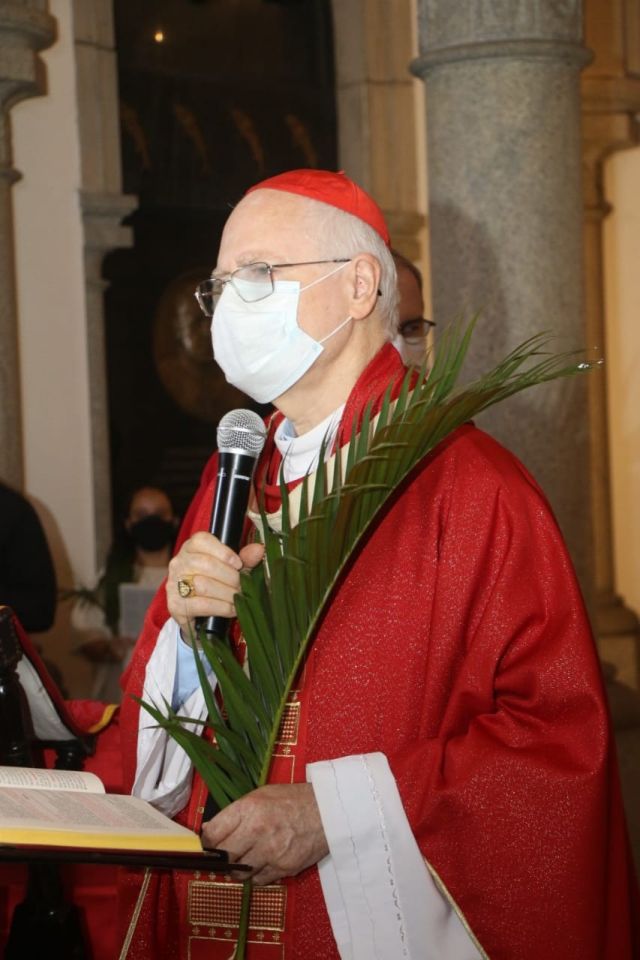 Cardeal Odilo celebra o Domingo de Ramos na cripta da Catedral da Se 2