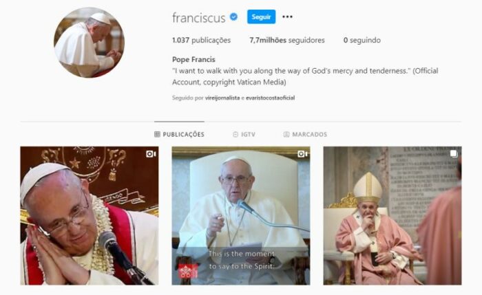 Papa Francisco completa cinco anos de presenca no Instagram