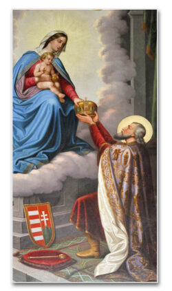 Santo Estevao consagrando seu reino a Virgem Maria