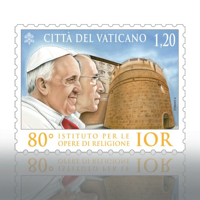 Correios da Santa Se emitem selos comemorativos pelos 80 anos do Banco Vaticano