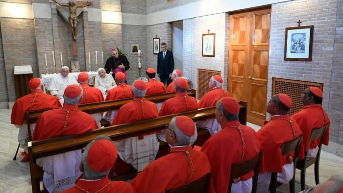 Novos Cardeais encontram se com o Papa Emerito Bento XVI 2