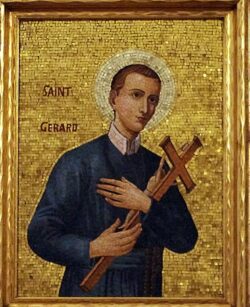 631px Saint Gerard Majella Catholic Church Fort Oglethorpe Georgia interior mosaic depiction of St. Gerard e1665928086113