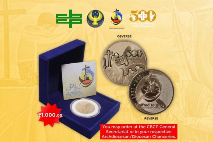 Igreja Catolica nas Filipinas lanca moedas comemorativas pelos 500 anos do cristianismo no pais