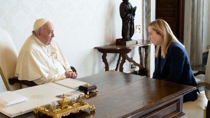 Papa Francisco se reune com Giorgia Meloni a Primeira Ministra italiana 2
