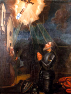 366px Milagre de Ourique c. 1880 1890 Antonio Jose Pereira Irmandade de Nossa Senhora de Rodes Paroquia de Reriz Diocese de Viseu