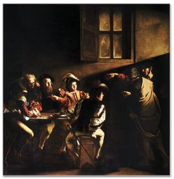 “O chamado de São Mateus”, por Caravaggio – Igreja de São Luís dos Franceses, Roma