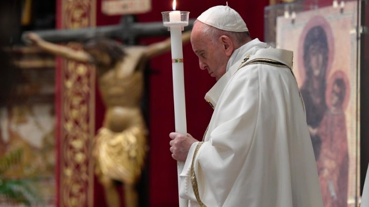 Celebracoes do triduo pascal presididas pelo Papa Francisco em 2024