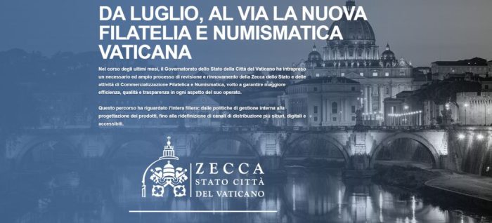 Vaticano lanca novo site para venda de selos e moedas