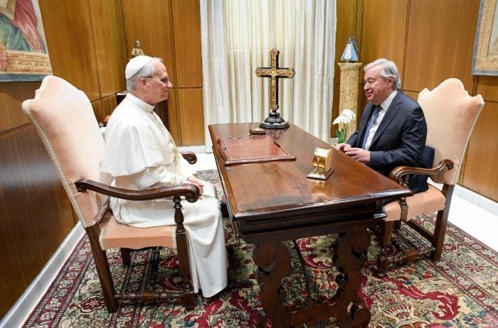 Papa Leao XIV recebe Secretario geral da Organizacao das Nacoes Unidas no Vaticano 1
