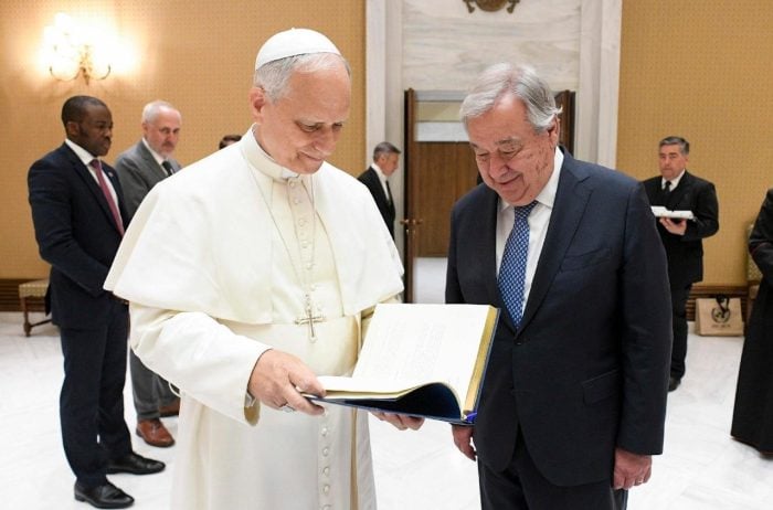Papa Leao XIV recebe Secretario geral da Organizacao das Nacoes Unidas no Vaticano 2