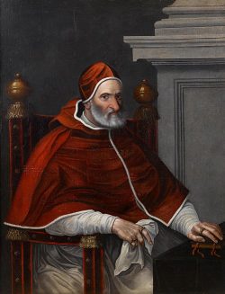 500px Portrait of Pope Pius IV three quarter length seated at a draped table Circle of Scipione Pulzone