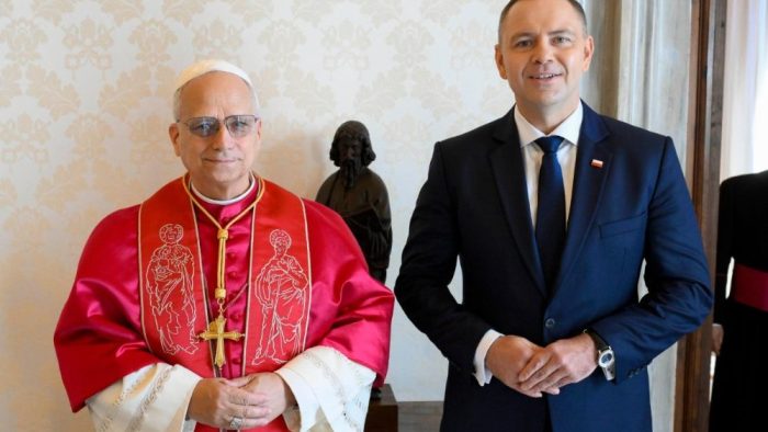 Papa Leao XIV recebe presidente da Polonia no Vaticano