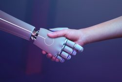 Roma aperta o freio: primeira encíclica de Leão XIV sobre inteligência artificial é adiada 2 <a href="https://www.magnific.com/br/fotos-gratis/fundo-humano-do-aperto-de-mao-do-robo-era-digital-futurista_17850426.htm">Imagem de rawpixel.com no Magnific</a>