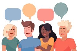 Uma língua que ninguém entende 2 <a href="https://www.magnific.com/br/vetores-gratis/pessoas-planas-desenhadas-a-mao-conversando_16693494.htm">Imagem de magnific</a>